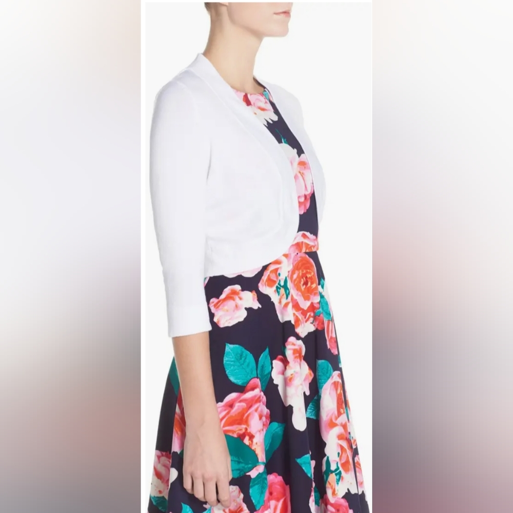 **SOLD**Eliza J Bolero Cardigan Women's Cropped Shrug Sweater Open Front XS - Picture 1 of 14